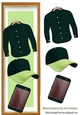Tall DL With Male Accessories in black/green