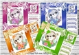 4 lovely sloths with flowers and ornate lace 8x8 card fronts mini kit