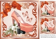 Pretty peach shoe with butterflies and peach bow 8x8