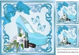 Pretty blue shoe with butterflies and blue bow 8x8