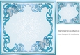 pretty blue ornate card front/insert with blue butterflies 8x8