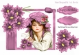 pretty bonnet girl with pink flowers and bow