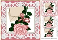 pretty peach rose with envelope in ornate frame 8x8