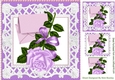 pretty lilac rose with envelope in ornate frame 8x8