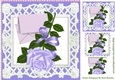 pretty purple rose with envelope in ornate frame 8x8