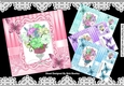 4 pretty vases of mixed flowers in ornate frames butterflies 8x8 mini kit