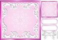 pink ornate frame with white scroll 8x8