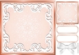 peach ornate frame with white scroll and bow 8x8