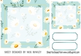 Pretty turq/daisy card/front/insert 7x7