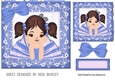 Cute little ballerina in blue (three) 7x7