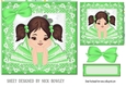 Cute little ballerina in green (four) 7x7