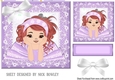 Cute little ballerina in purple red hair (three) 7x7