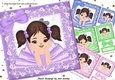 4 Cute little ballerinas with brown hair (pigtails) card fronts 7x7 mini kit