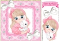 Cute little girl with bunny in pink lace 8x8 frame