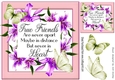 True friend verse! in pretty purple lily frame with butterflies 8x8