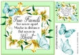 True friend verse! in pretty gold lily frame with butterflies 8x8