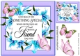 Blessed friend verse! in pretty turq/purple lily frame with butterflies 8x8
