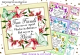  4 lovely True friend verse card fronts! in pretty lily frames 8x8 mini kit