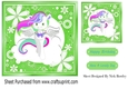 Rainbow unicorn in lime floral 7x7 frame