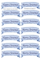 Blue HAPPY CHRISTMAS & MERRY CHRISTMAS Tags Cutouts