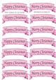Pink HAPPY CHRISTMAS & MERRY CHRISTMAS Tags Cutouts