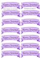 Purple HAPPY CHRISTMAS & MERRY CHRISTMAS Tags Cutouts