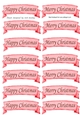 Red HAPPY CHRISTMAS & MERRY CHRISTMAS Tags Cutouts