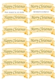 Gold HAPPY CHRISTMAS & MERRY CHRISTMAS Tags Cutouts