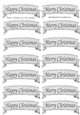 Silver HAPPY CHRISTMAS & MERRY CHRISTMAS  Tags Cutouts