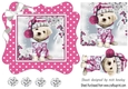 Cute pooch in pink polkadot 7x7 frame with bow