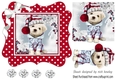 Cute pooch in red polkadot 7x7 frame with bow
