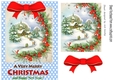 Pretty christmas scene in A5 photo frame with blue polkadot