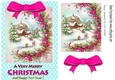 Pretty christmas scene in A5 photo frame with turq polkadot