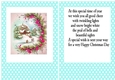 Pretty christmas scene in A5 card front/insert with turq polkadot