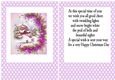 Pretty christmas scene in A5 card front/insert with lilac polkadot