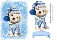 Cute puppy in blue christmas knitted hat A5