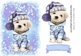 Cute puppy in purple christmas knitted hat A5