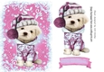 Cute puppy in pink christmas knitted hat A5