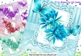 4 Pretty flowers in ornate 8x8 frames with butterflies card fronts mini kit