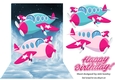 Cartoon pink Planes in the sky