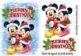 Blue snowflake frame with mickey and minnie A5