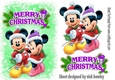 Purple snowflake frame with mickey and minnie A5