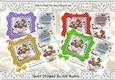  4 christmas mice in teacups, in polkadot frames card fronts mini kit (set 1)