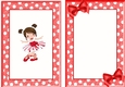 Pretty ballerina in red with brown hair A5 cardfront/insert
