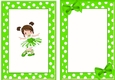 Pretty ballerina in green with brown hair A5 cardfront/insert