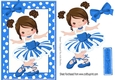 Pretty ballerina in blue with brown hair A5