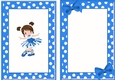 Pretty ballerina in blue with brown hair A5 cardfront/insert