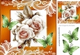 pretty vintage cream roses in ornate frame 8x8