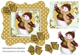 lovely snowman in gold polkadot frame with bows 7x7
