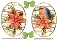 Two lovely christmas toppers of poinsettias and robin